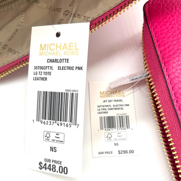 Michael Kors Large Charlotte Tote Bag & Continental Wallet Wristlet - Picture 10 of 10